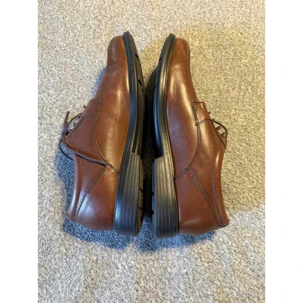 Rockport Waterproof Oxford Mens Sz 11 Brown Leather Apron-Toe Slip Resistant